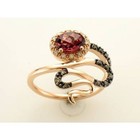 LeVian 14K Rose Gold White H-I SI2 Rhodolite Diamond 1.18 cts Ring Size 6 — photo 1