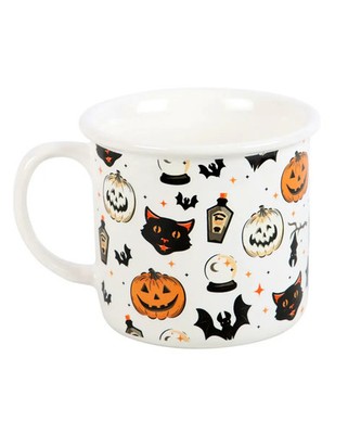 Spooky Cat & Pumpkin Halloween Tasse als Tischdeko