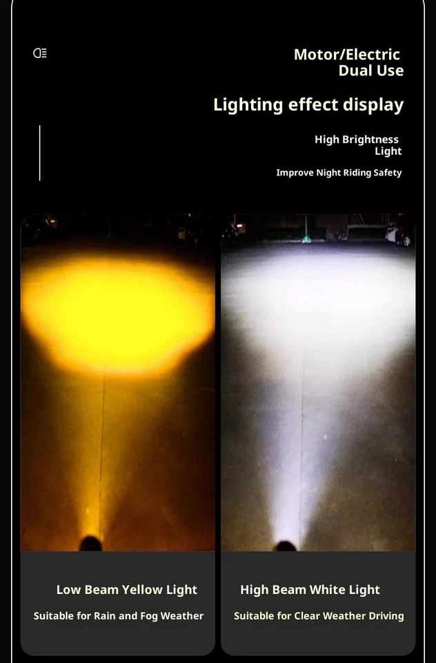 Two Motorcycle modified spotlights are universal, ranging from 12V to 80V  — 第 3/3 张图片