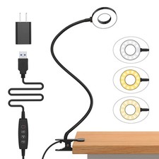 iZELL Desk Lamp, LED Reading Light with Clamp, 3 Color Modes  10 Brightness ...