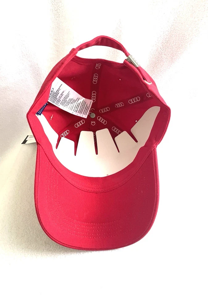 Audi Emblem Baseball Cap Hat Red New Genuine OEM Accessory Gift - Image 3 of 4
