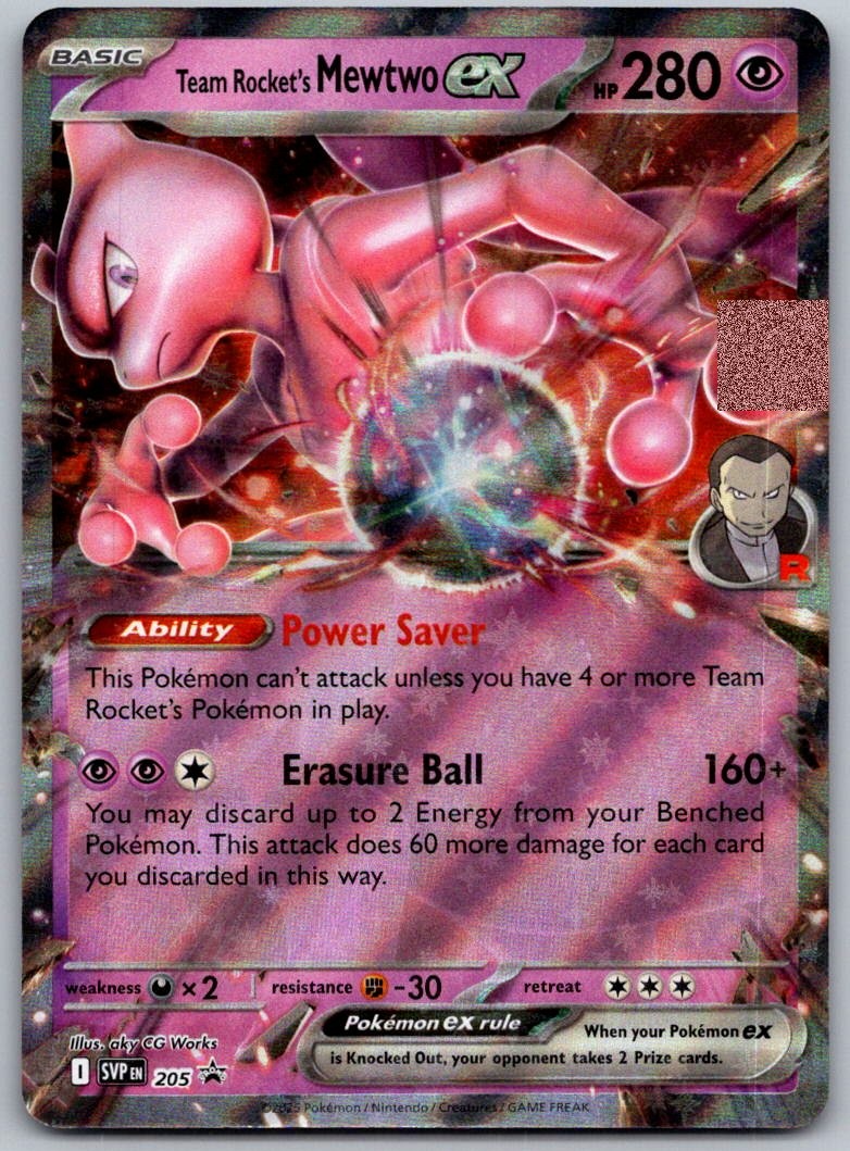 Team Rocket's Mewtwo ex 205 Holo Promo Scarlet & Violet Promo Pokemon Near Mint