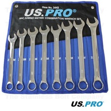US PRO 8pc Metric JUMBO Combination Spanner Set 22-32mm 3442