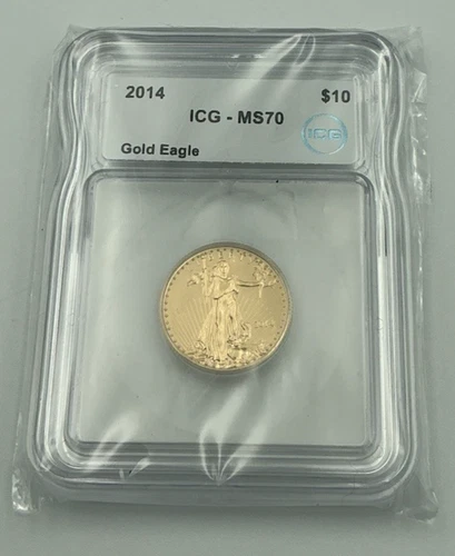 2014 $10 American Gold Eagle - 1/4 Oz Gold MS70 ICG