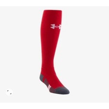 Under Armour UA Performance Soccer Socks Youth Large Red Black OTC New