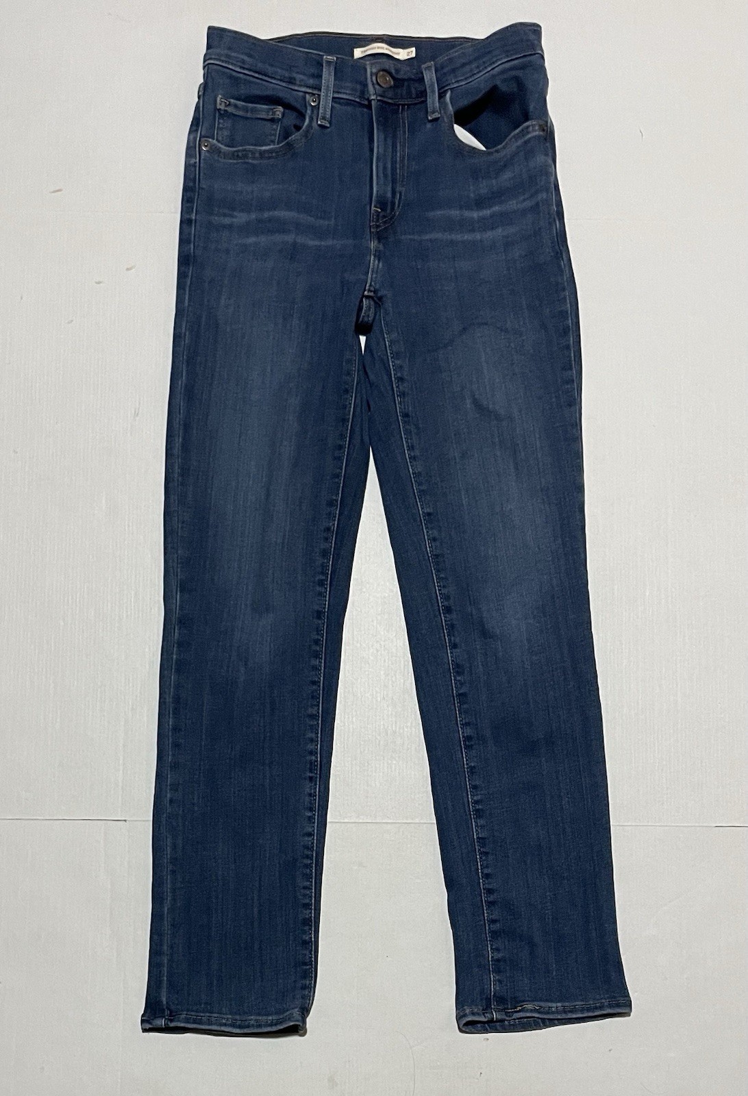 Levis 724 High Rise Straight Jeans Womens Denim 27 X 29 Dark Wash Blue Stretch