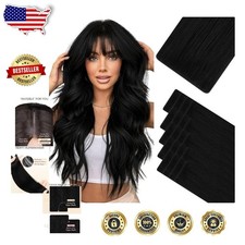 Invisi Tape Hair Extensions 20" 50g Jet Black Remy Human Hair Seamless