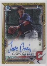 2021 Bowman Chrome Prospect HTA Gold Shimmer Refractor 9/50 Jose Baez Auto 7m3