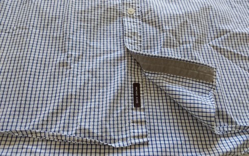 Michael Kors Hemd Herren Large Blau Weiß Kariert Kurzarm Classic Fit Freizeit - Bild 4 von 8