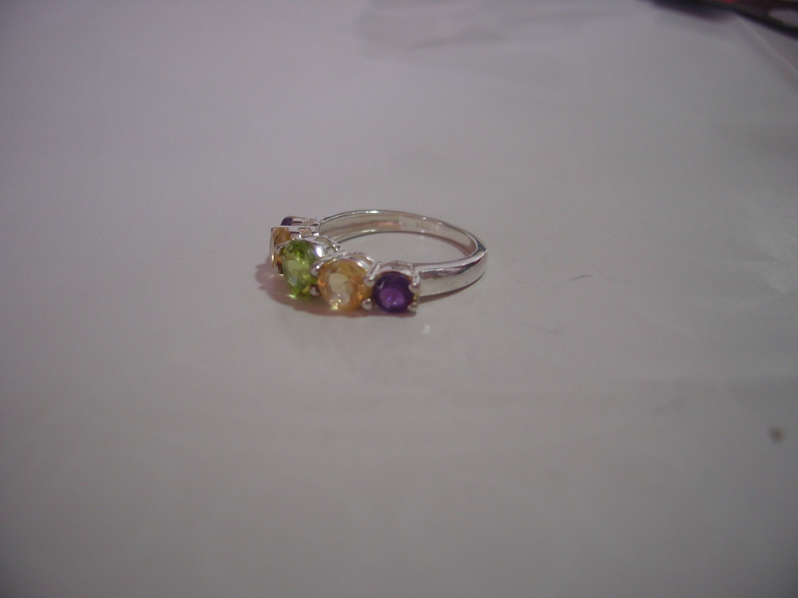 vintage solid silver-beautiful vibrant ring-genui… - image 7