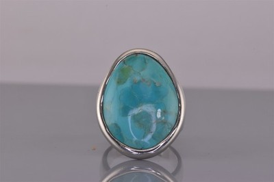 BARSE Sterling Silver 31mm Blue Turquoise Statement Band Ring 14g 925 Sz: 9