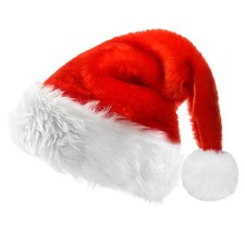 Santa Hat Adult, Christmas Xmas Holiday for Women Men, Soft and Comfortable Velv
