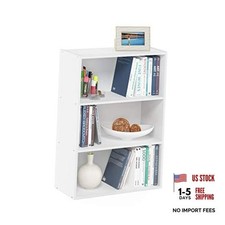 Pasir 3-Tier Open Shelf Bookcase, Plain White
