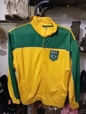 Brazil Rhinox Adult Men s Yellow/Green Zip Up Track Jacket