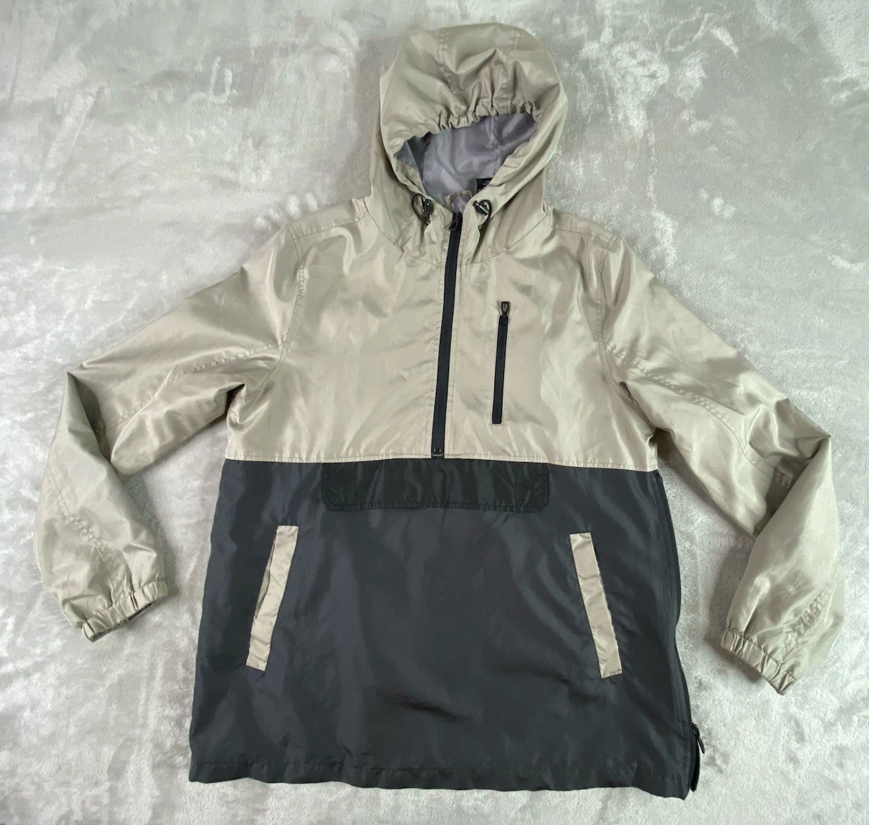 Distortion Clothing Men’s Windbreaker 1/2 Zip Size Small Hooded