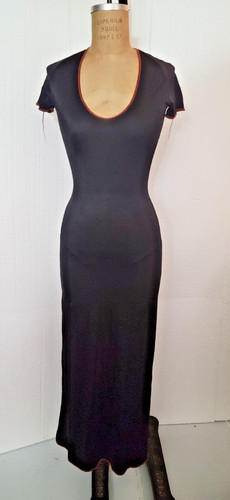 VTG 1990's XULY. BET Lamine Kouyate minimalist black maxi stretch dress xs/s