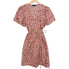 Madewell Packed Picnic Floral Wrap Mini Dress M Feminine Girlhood Euro Summer