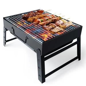 BBQ Barbecue Grill Portable Foldable Charcoal Grill for Outdoor Stainless Steel