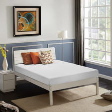  5 Inch Twin Mattress  Medium Firm  Gel Memory Foam Mattress  White  Bed in