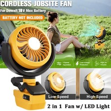 Cordless Portable Jobsite Fan 2 IN 1 LED Camping Fan For DeWalt 18V Battery 🎁