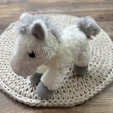 Aurora Flopsies Horse Pony Plush White Gray Stuffed Animal 7"