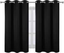 LEMOMO Black Blackout Curtains/38 x 54 Inch/Set of Two Panels Grommet