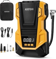 AstroAI Car Tyre Inflator Air Compressor, 240V Mains and 12V DC Dual Power Supp