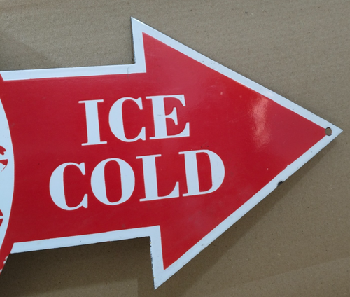 Drink Coca Cola Porcelain Enamel Sign 40 x 16.5 Inches 1 Sided - Picture 4 of 5