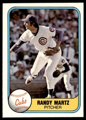 1981 Fleer Randy Martz Rookie Chicago Cubs #300