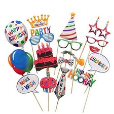 22 Pcs Happy Photo Booth Props Funny DIY Creative Decor For Celebrating Birthday