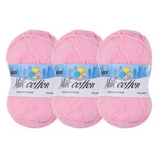 Cotton Yarn,Soft Knitting Yarn -3 Skeins/3 218yards/3 3.53oz/Light Pink