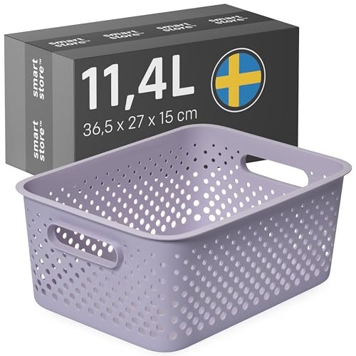 SmartStore Storage Basket with Handles in Lavender 11.4L (36.5x27x15cm) |