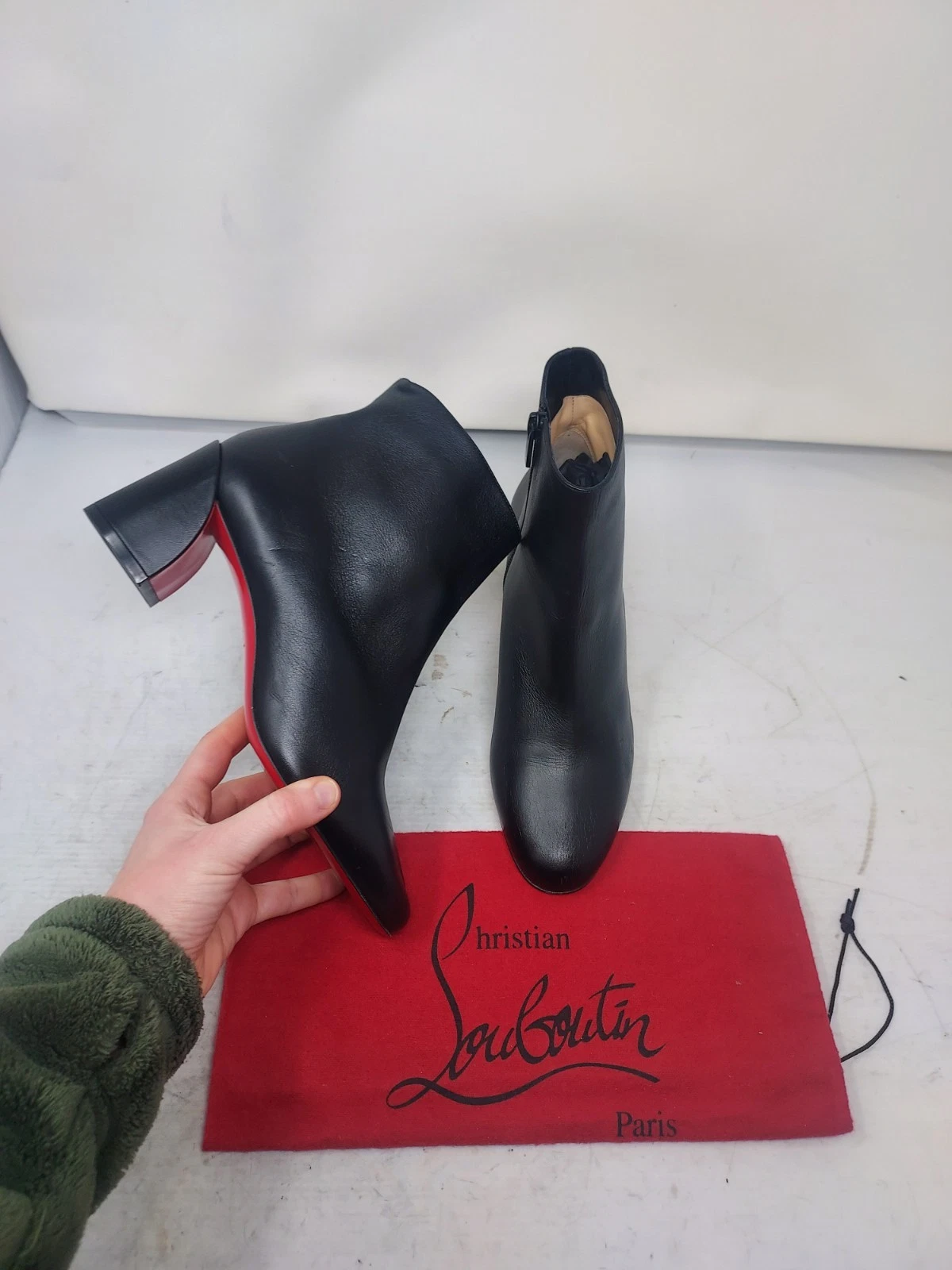 Christian Louboutin — Christian Louboutin EU 37.5 US 7.5 WOMENS NEW Black Turela Leather Ankle Boot
