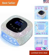 Cordless UV LED Nail Lamp, 72W Diamond Rechargeable Nail Dryer With Sparkli...