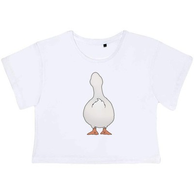 'Duck Bottom' Women's Cotton Crop Tops (CO052665)