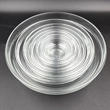 Duralex France Clear Glass Mixing Bowls Set of 7 Graduated Sizes 6.75" to 2.25"