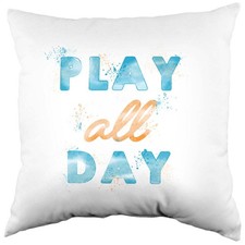 Play All Day Decorative Pillow, 16" x 16", Made in the USA, 2 Sizes