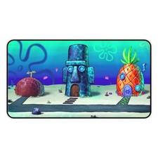 Spongebob Houses Desk Mat, Mouse Pad, Office Decor, Office Gifts, Gaming