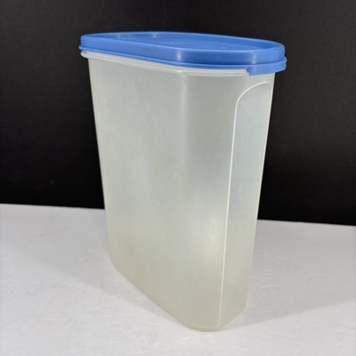 VTG Tupperware Modular Mates Dry Goods Keeper Sheer 1614-2 W/Blue Lid 1616-19