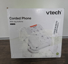 VTech CL1100 Corded Landline House Phone with Big Button, Visual Ring Indicator,