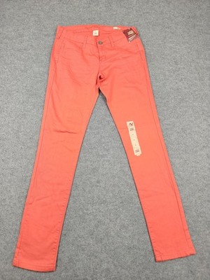 Arizona Jean Co. Super Skinny Jeans Womens 9 Orange Narrow Leg Stretch Denim