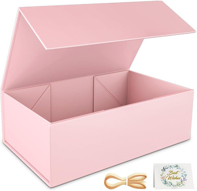 Pink Gift Box, 9.5x6x3'' Gift box for Presents with Lids Magnetic Closure Rectan
