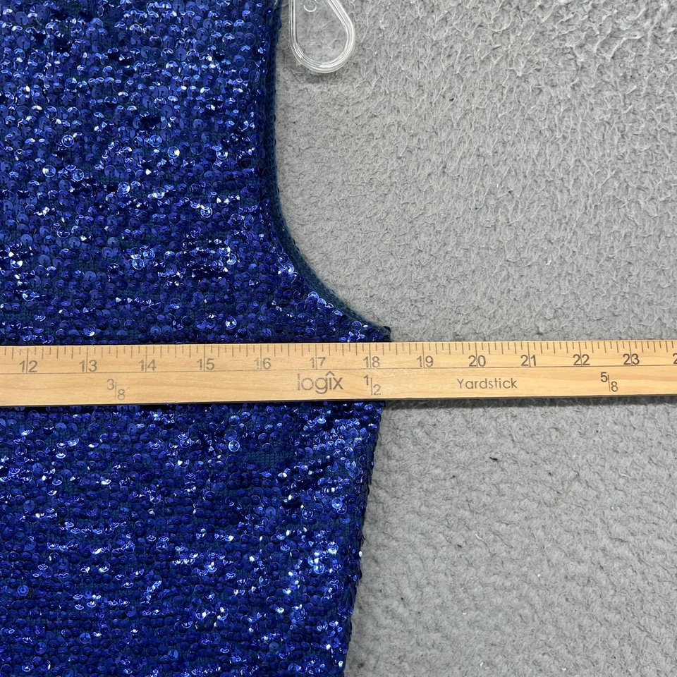 Top vintage con cuentas a mano para mujer flecos de lentejuelas grandes Hong Kong años 50 60 lana glamurosa Foto 3 de 4