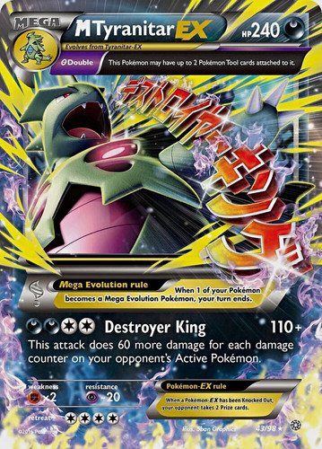 Pokémon TCG M Tyranitar EX 43/98 XY Ancient Origins Ultra Rare Holo 240 HP ENG