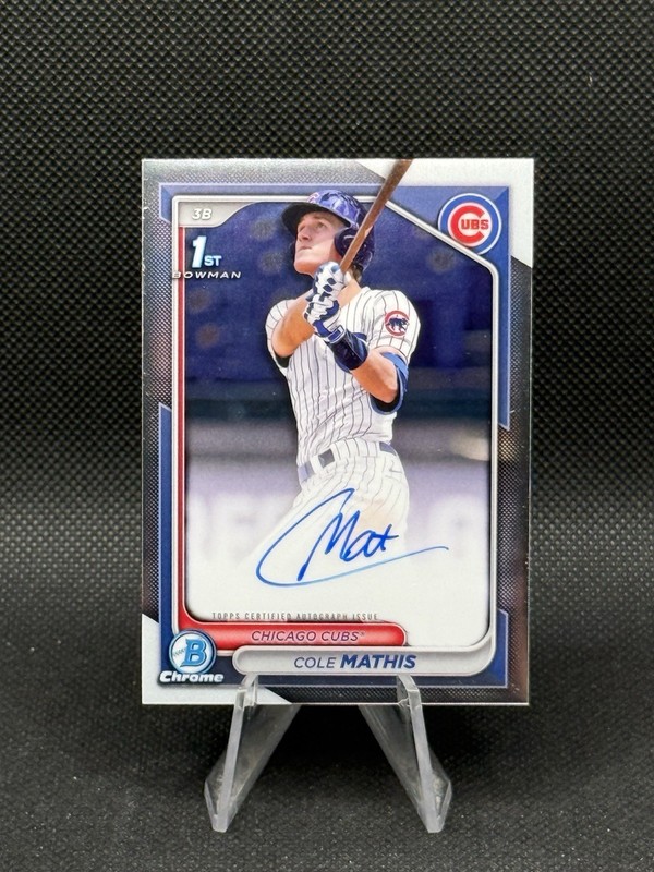 Cole Mathis 2024 Bowman Chrome Draft Prospect 1st Auto #CPA-CMS RC