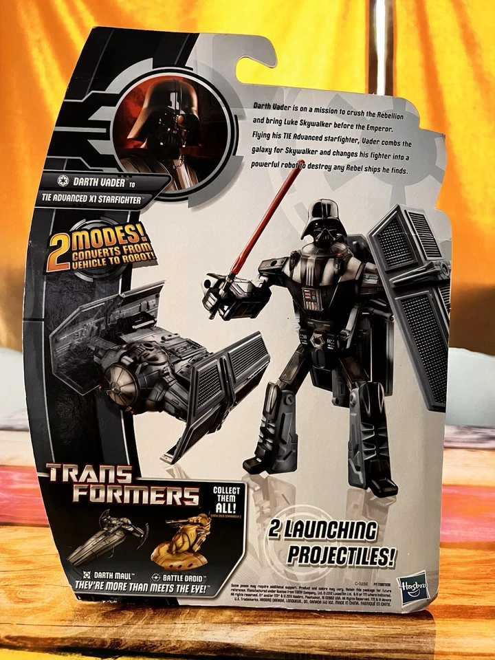 Star wars Transformers Crossovers Darth Vader Figure tie Advance X1 Starfighter - Image 2 of 2