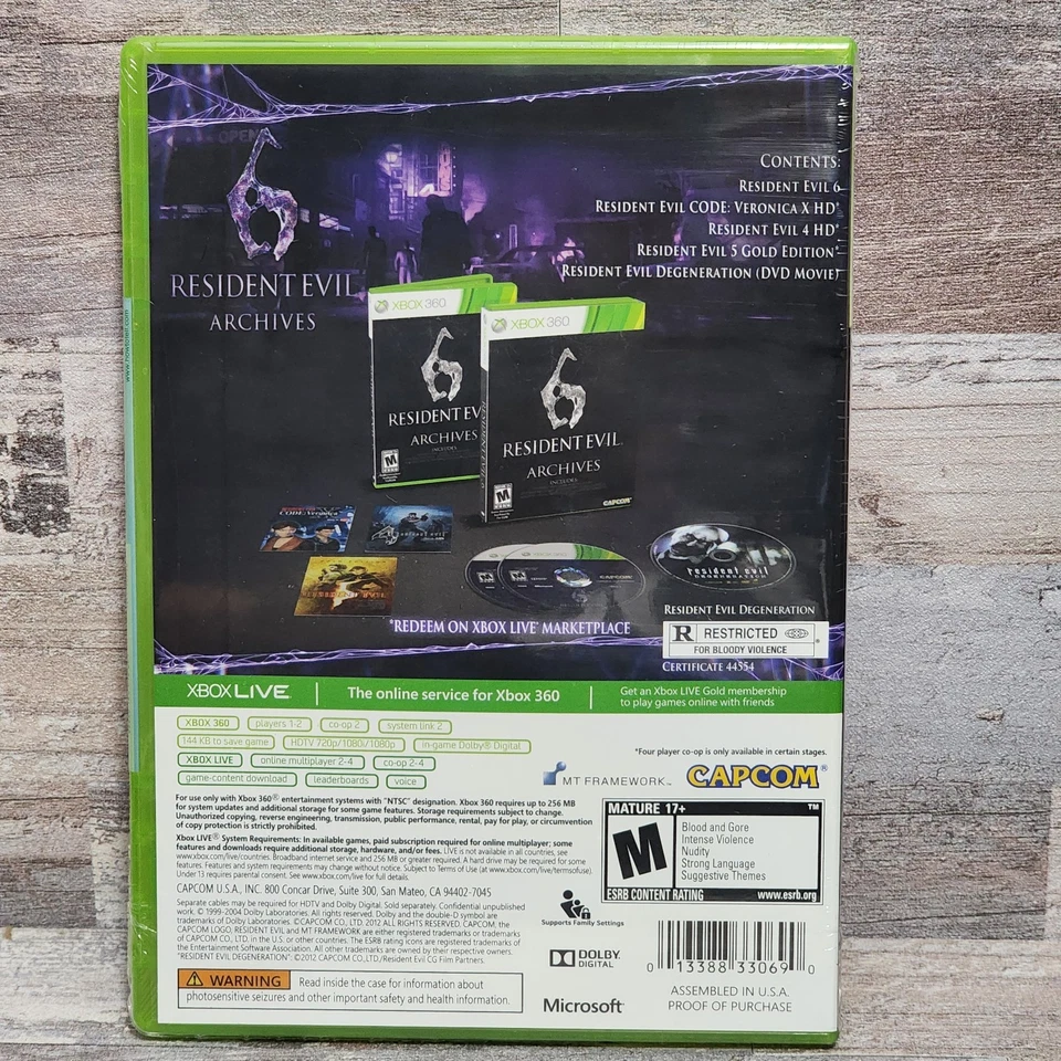 Resident Evil 6 Archives Xbox 360 (Brand NEW Factory Sealed US Version) - Image 4 of 4