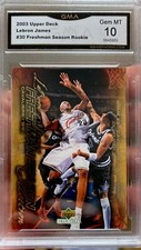 2003 Upper Deck Lebron James rookie Freshmen Season Gem mint 10 #30 Lakers HOF