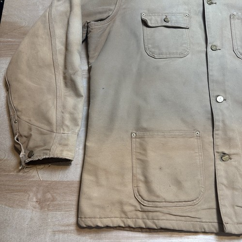 Giacca Vintage Carhartt C01 BRN Uomo Alta 50 Marrone Cappotto da Lavoro Coperta Foderata - Foto 6 di 10