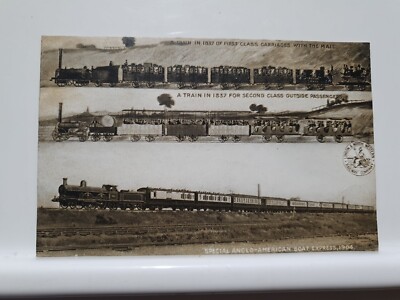 Alte Postkarte, Zug 1837 First, Second, Boat Express 1904 (PC6K)